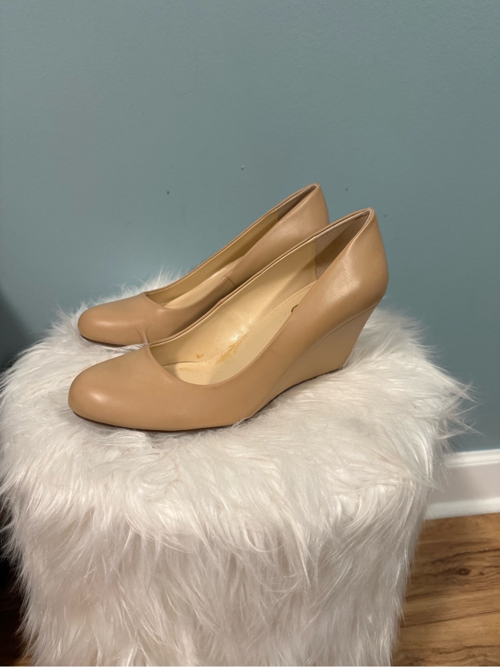 Jessica Simpson Beige Wedge Pumps